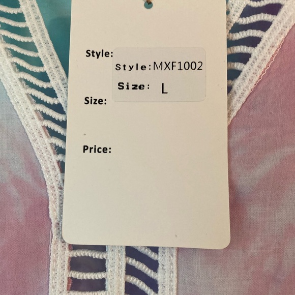 NWT WonderLust LA 3/4 Sleeve Tie-Dye Boho Tunic Sz L - Picture 4 of 13